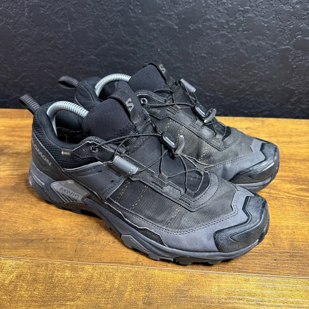 Salomon X Ultra 5 GTX 477255 Black Synthetic Gore-Tex Hiking Shoes Mens Size 8